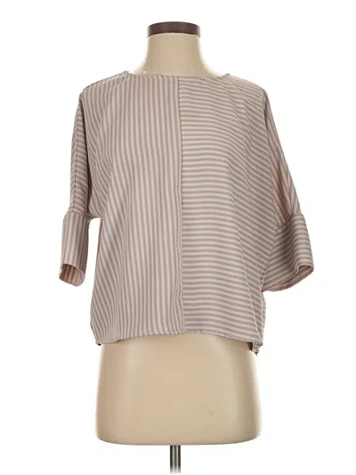 Pre-owned Express 3/4 Sleeve Blouse In Brown