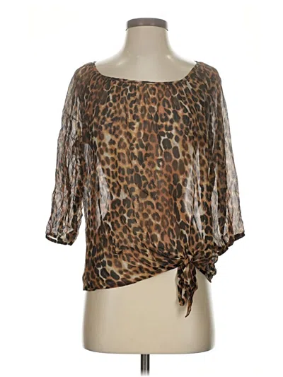 Pre-owned Express 3/4 Sleeve Blouse In Brown