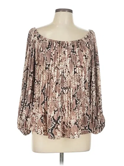 Pre-owned Express 3/4 Sleeve Blouse In Brown