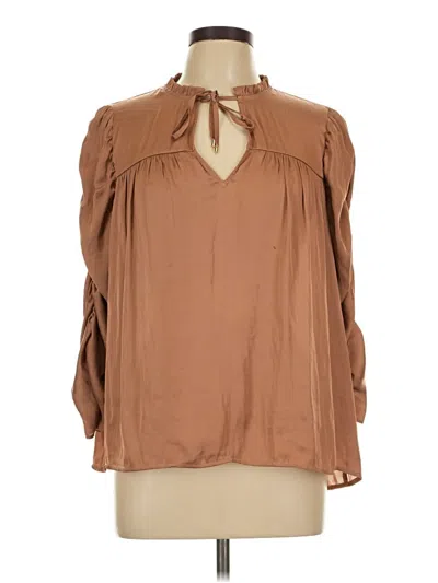 Pre-owned Express 3/4 Sleeve Blouse In Brown