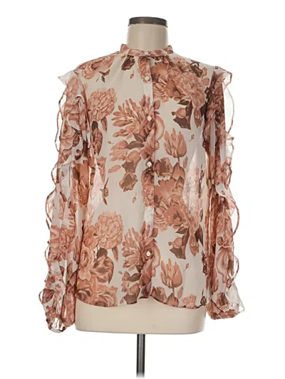 Pre-owned Express 3/4 Sleeve Blouse In Brown