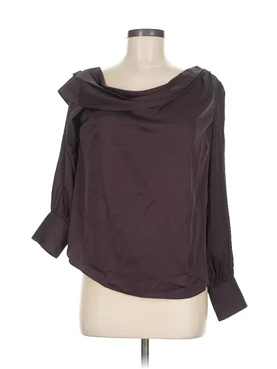 Pre-owned Express 3/4 Sleeve Blouse In Burgundy