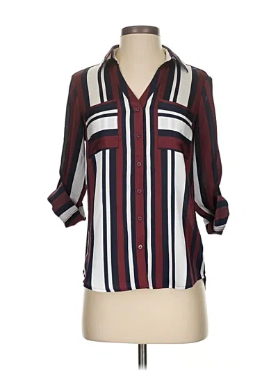 Express 3/4 Sleeve Blouse In Burgundy