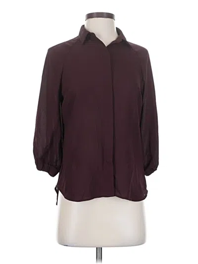 Pre-owned Express 3/4 Sleeve Blouse In Burgundy