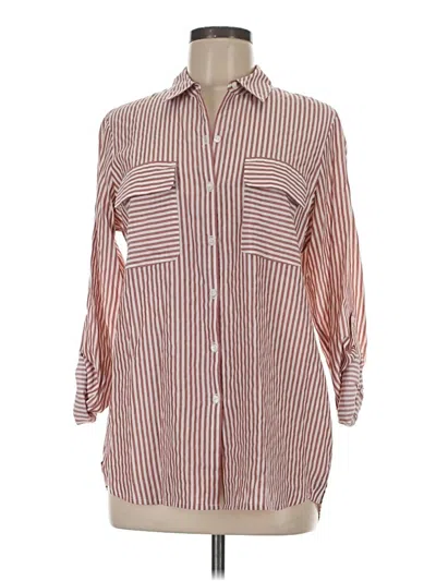 Pre-owned Express 3/4 Sleeve Blouse In Burgundy
