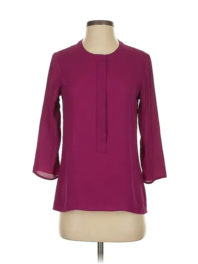 Pre-owned Express 3/4 Sleeve Blouse In Burgundy