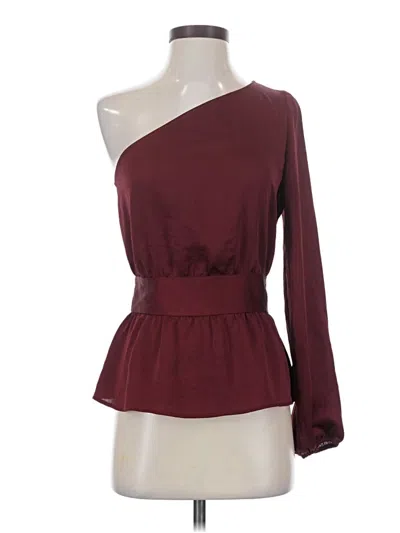 Pre-owned Express 3/4 Sleeve Blouse In Burgundy