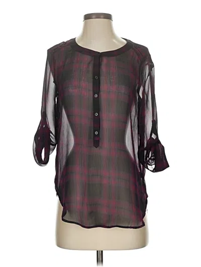 Pre-owned Express 3/4 Sleeve Blouse In Burgundy
