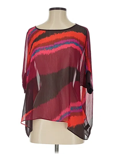 Pre-owned Express 3/4 Sleeve Blouse In Burgundy