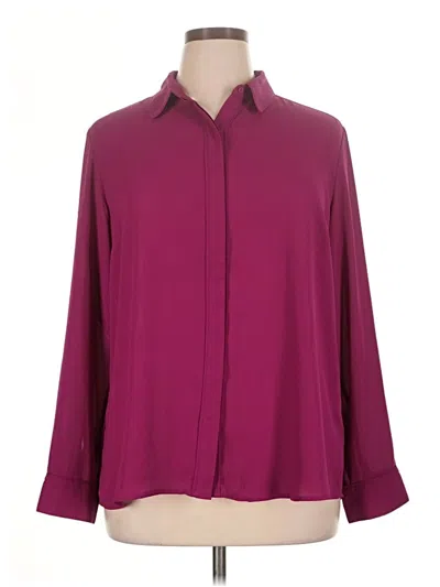 Pre-owned Express 3/4 Sleeve Blouse In Burgundy