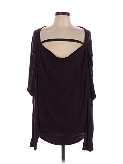 Express 3/4 Sleeve Blouse In Burgundy