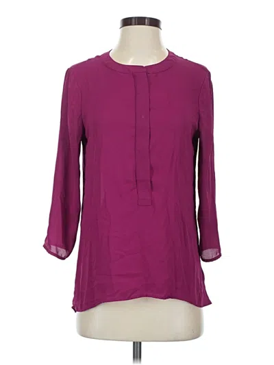Pre-owned Express 3/4 Sleeve Blouse In Burgundy