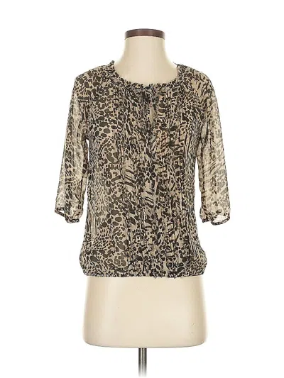 Pre-owned Express 3/4 Sleeve Blouse In Gold