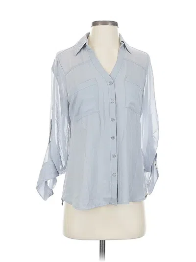Pre-owned Express 3/4 Sleeve Blouse In Gray