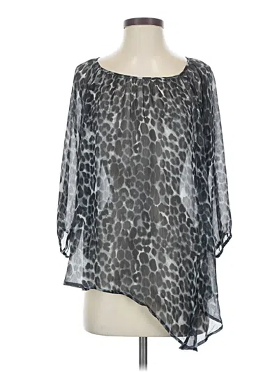 Pre-owned Express 3/4 Sleeve Blouse In Gray