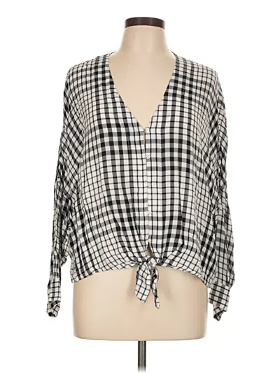 Pre-owned Express 3/4 Sleeve Blouse In Gray