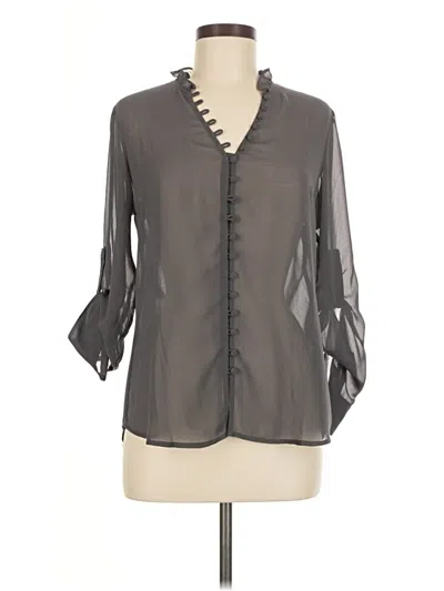 Pre-owned Express 3/4 Sleeve Blouse In Gray