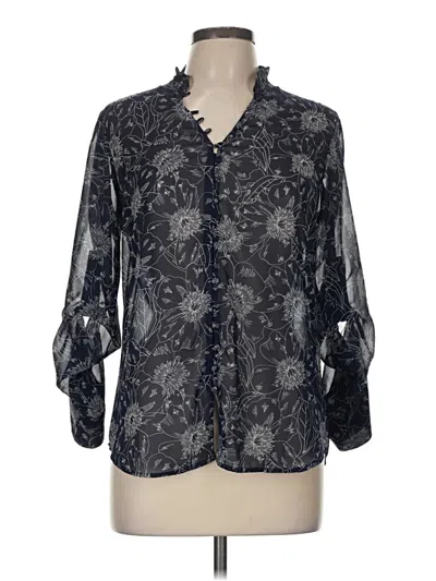 Pre-owned Express 3/4 Sleeve Blouse In Gray