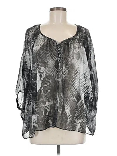 Pre-owned Express 3/4 Sleeve Blouse In Gray