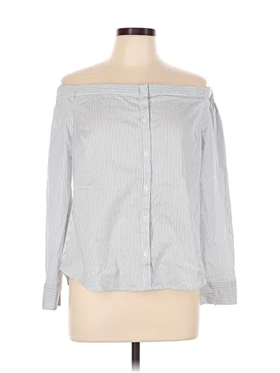 Pre-owned Express 3/4 Sleeve Blouse In Gray