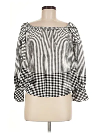 Pre-owned Express 3/4 Sleeve Blouse In Gray