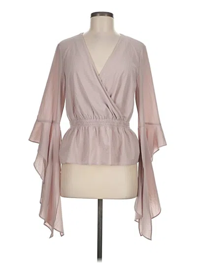 Pre-owned Express 3/4 Sleeve Blouse In Gray