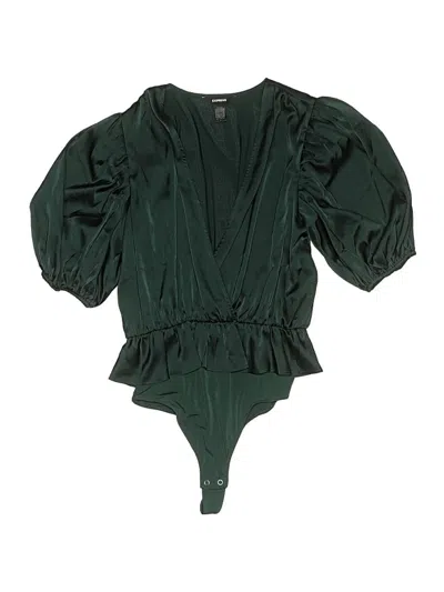 Pre-owned Express 3/4 Sleeve Blouse In Green