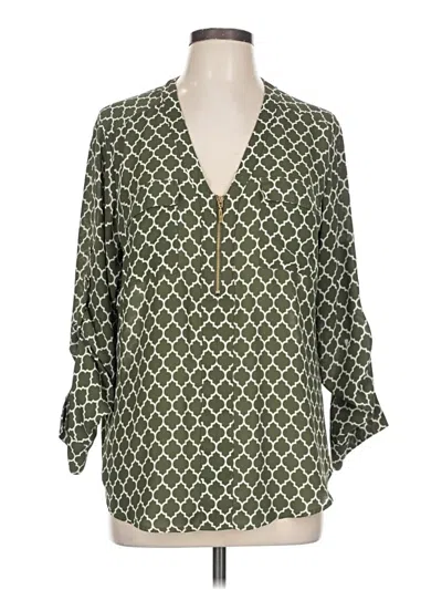 Pre-owned Express 3/4 Sleeve Blouse In Green