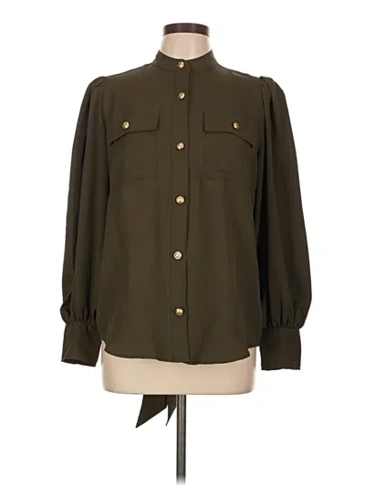 Pre-owned Express 3/4 Sleeve Blouse In Green