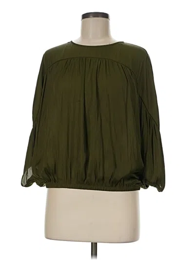 Pre-owned Express 3/4 Sleeve Blouse In Green