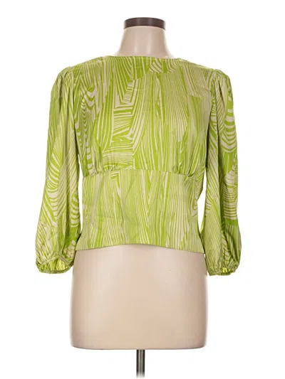 Pre-owned Express 3/4 Sleeve Blouse In Green