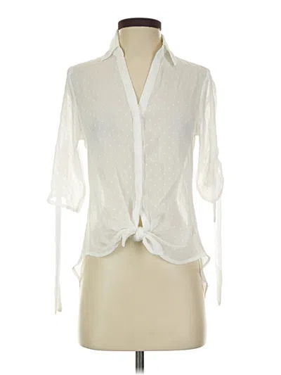 Pre-owned Express 3/4 Sleeve Blouse In Ivory