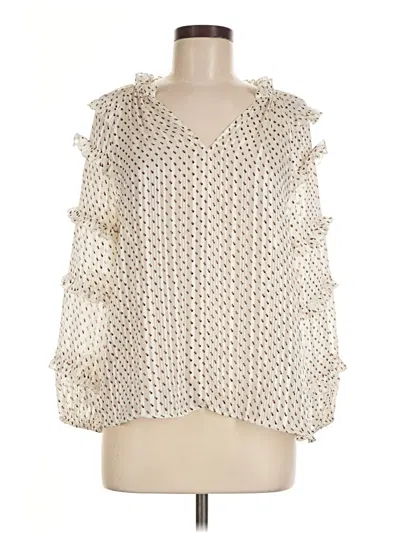 Pre-owned Express 3/4 Sleeve Blouse In Ivory