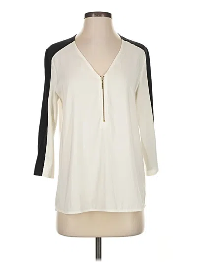 Pre-owned Express 3/4 Sleeve Blouse In Ivory