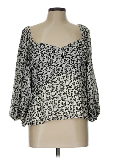 Pre-owned Express 3/4 Sleeve Blouse In Ivory