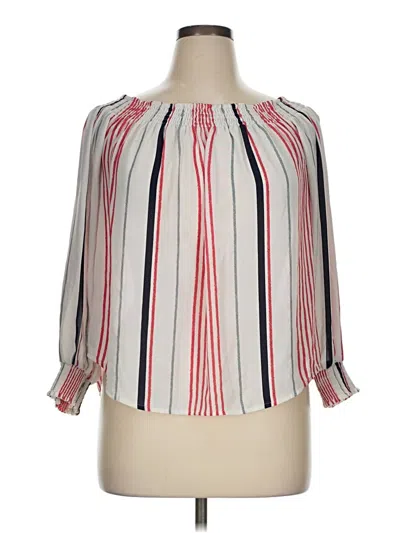 Pre-owned Express 3/4 Sleeve Blouse In Ivory