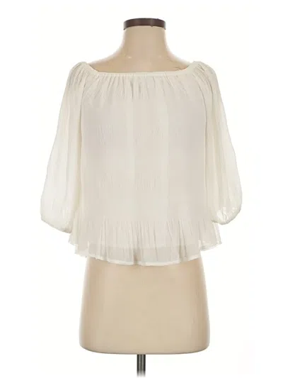 Pre-owned Express 3/4 Sleeve Blouse In Ivory