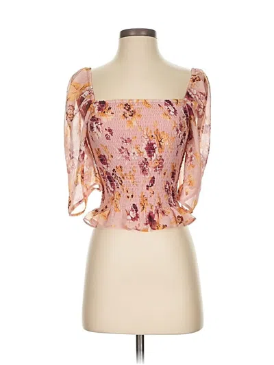 Pre-owned Express 3/4 Sleeve Blouse In Orange