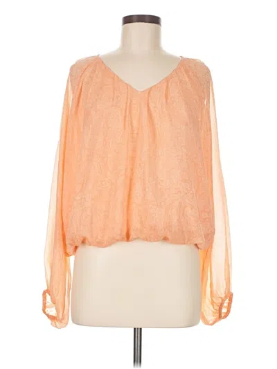 Pre-owned Express 3/4 Sleeve Blouse In Orange