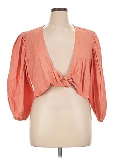 Pre-owned Express 3/4 Sleeve Blouse In Orange