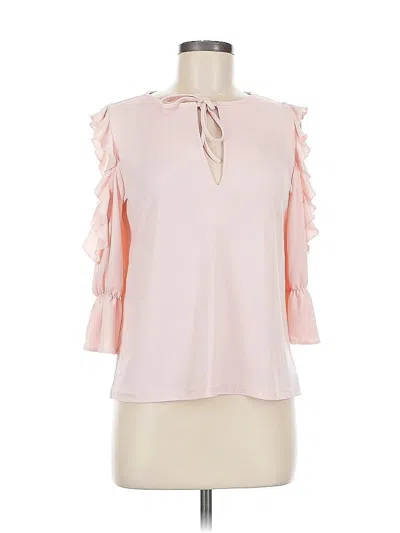 Pre-owned Express 3/4 Sleeve Blouse In Pink