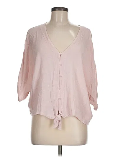 Pre-owned Express 3/4 Sleeve Blouse In Pink