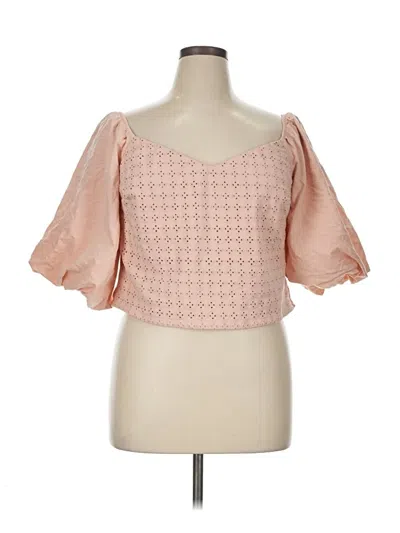 Pre-owned Express 3/4 Sleeve Blouse In Pink