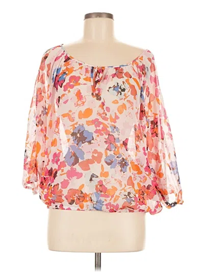 Pre-owned Express 3/4 Sleeve Blouse In Pink