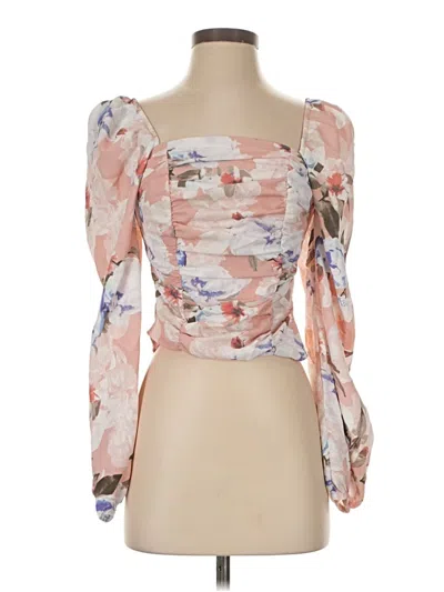 Pre-owned Express 3/4 Sleeve Blouse In Pink
