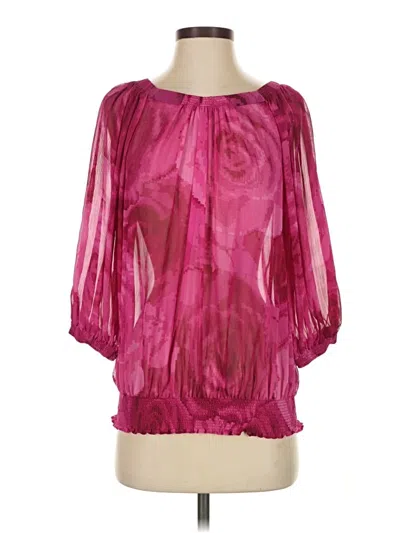 Pre-owned Express 3/4 Sleeve Blouse In Pink