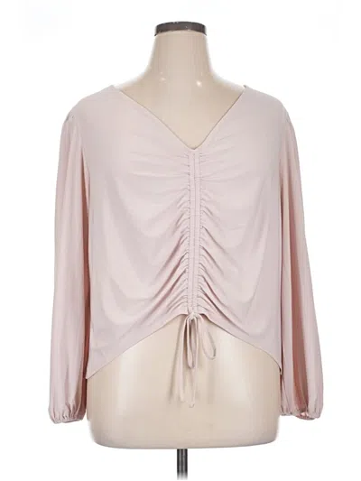 Pre-owned Express 3/4 Sleeve Blouse In Pink
