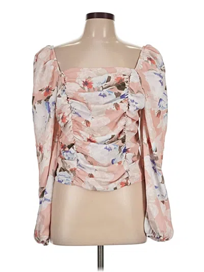 Pre-owned Express 3/4 Sleeve Blouse In Pink