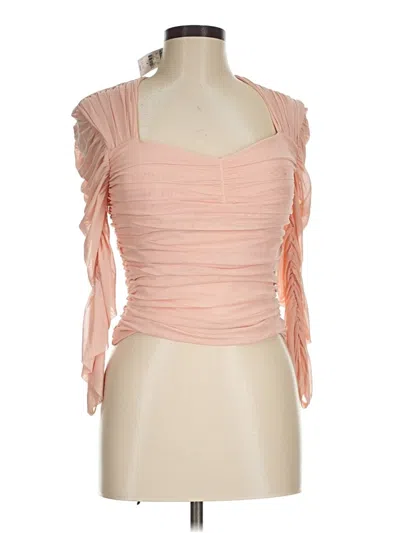 Pre-owned Express 3/4 Sleeve Blouse In Pink