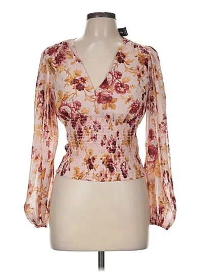 Pre-owned Express 3/4 Sleeve Blouse In Pink